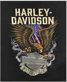 Harley-Davidson Men's Eagle Block B&S Short Sleeve Crew Neck T-Shirt, Black