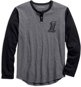 Harley-Davidson Men's HDMC #1 Slim Fit Baseball Tee, Heather Gray 99080-18VM