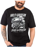 Harley-Davidson Men's Speed & Power Biker Short Sleeve Cotton T-Shirt, Black