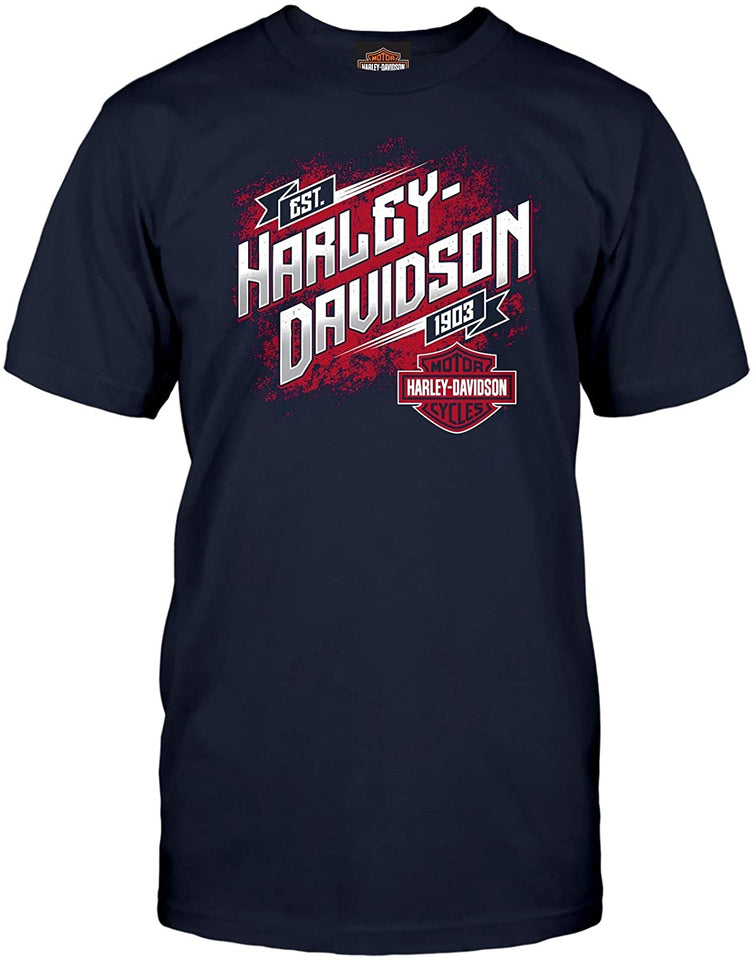 Harley-Davidson Military - Men's Navy Short-Sleeve Graphic T-Shirt - Camp Humphreys | Screech