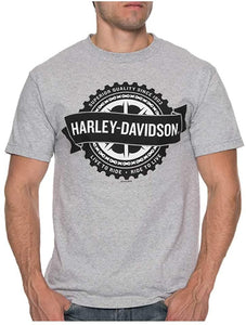 Harley-Davidson Men's Noble Turn Short Sleeve Crew-Neck T-Shirt, Athletic Gray