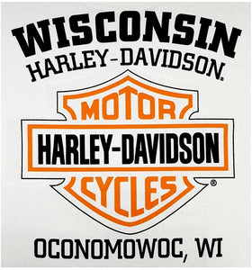 Harley-Davidson Men's Orange Bar & Shield White T-Shirt 30290590 (2XL)