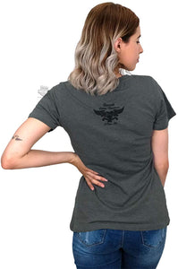 Harley-Davidson Womens Winged Foil Print B&S Grey Short Sleeve T-Shirt