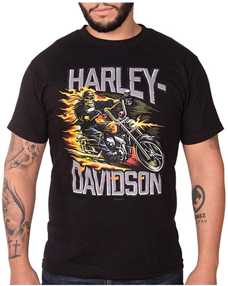 Harley-Davidson Men's Mean & Lean Biker Short Sleeve All-Cotton T-Shirt - Black