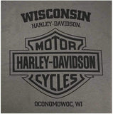 Harley-Davidson Men's Operative Long Sleeve Crew Neck Cotton Shirt, Charcoal