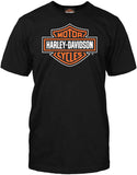 Harley-Davidson Military - Bar & Shield Orange on Black T-Shirt - Overseas Tour | Salutes Our Veterans