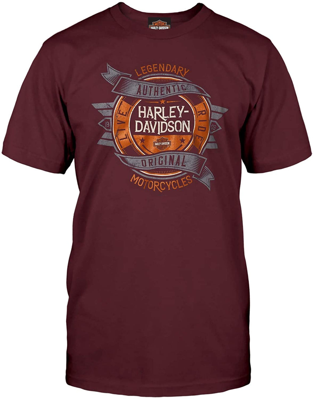 Harley-Davidson Military - Men's Maroon Short-Sleeve Graphic T-Shirt - NSA Bahrain | Cutback