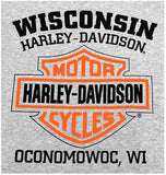 Harley-Davidson Men's T-Shirt, Long Sleeve Tee, Heritage H-D Gray 30296638