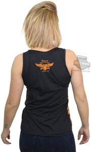 Harley-Davidson Womens Too Hot Flames with Trademark B&S Black Sleeveless Tank