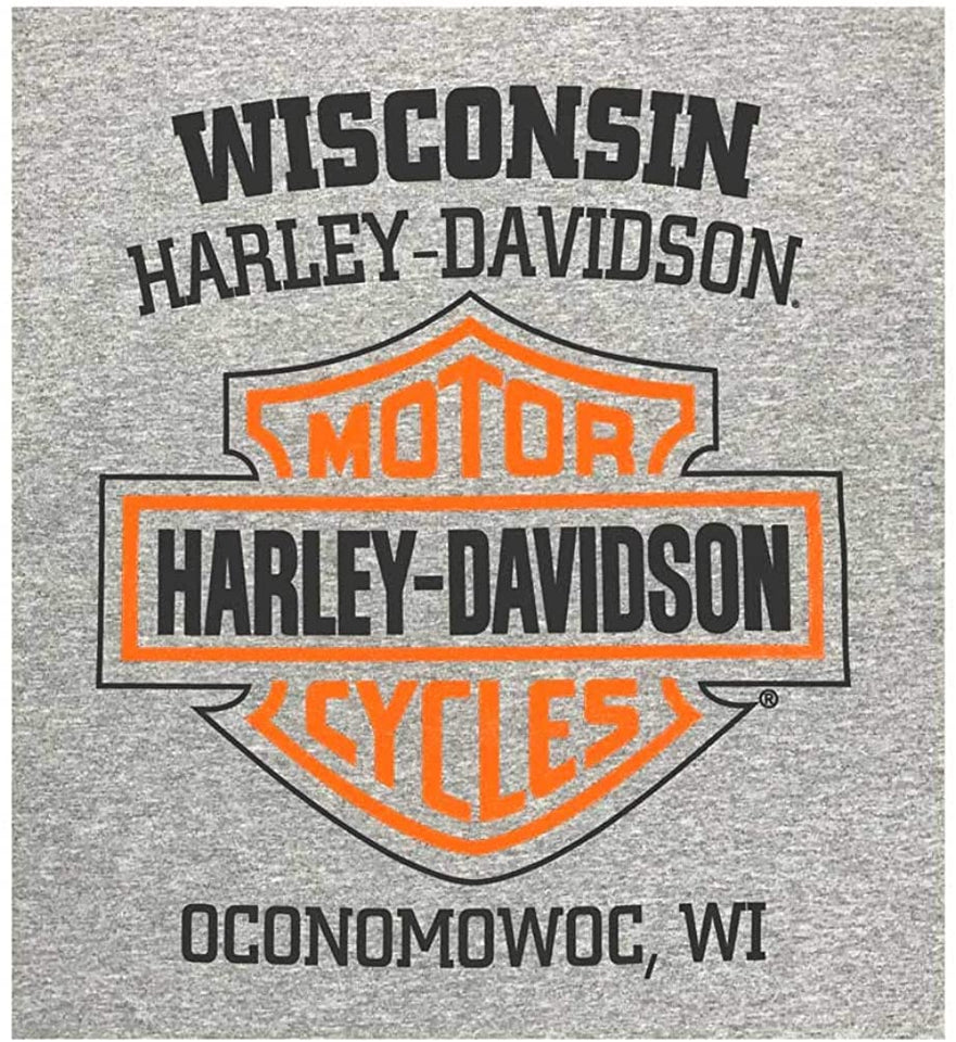 Harley-Davidson Men's Bar & Shield Long Sleeve Crew-Neck Shirt, Gray 30297501