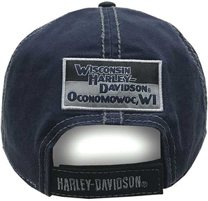 Harley-Davidson Men's Block H-D Name Baseball Cap BC10389 Blue