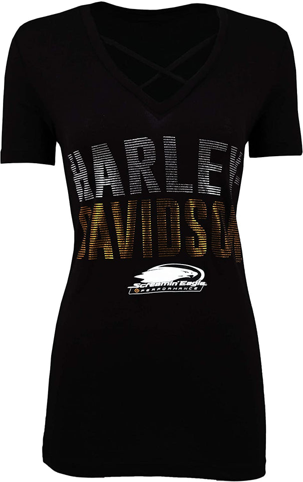 Harley-Davidson Women's Screamin Eagle Crisscross Short Sleeve T-Shirt