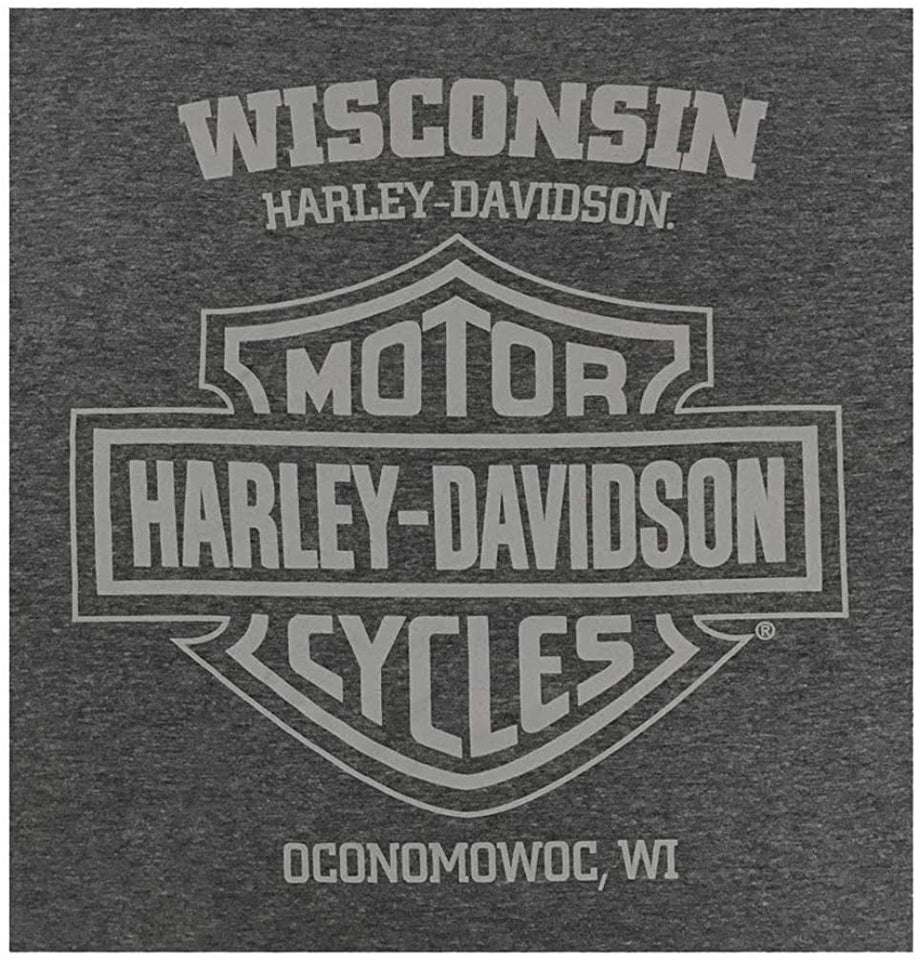 Harley-Davidson Men's Original Bar & Shield Poly-Blend Long Sleeve Shirt, Gray