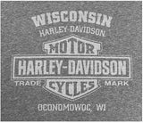 Harley-Davidson Men's Custom Eagle Tonal Short Sleeve Crew-Neck Tee, Washed Gray