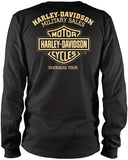 Harley-Davidson Military - Men's Patriotic Skull Graphic Long-Sleeve Tee - Willie G Flag | Overseas Tour