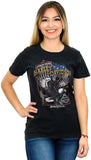 Harley-Davidson Womens Legends Rise Eagle B&S Black Short Sleeve T-Shirt