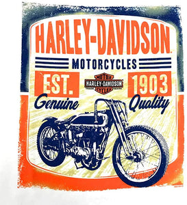 Harley-Davidson Men's Vintage Track Short Sleeve Crew-Neck T-Shirt, White