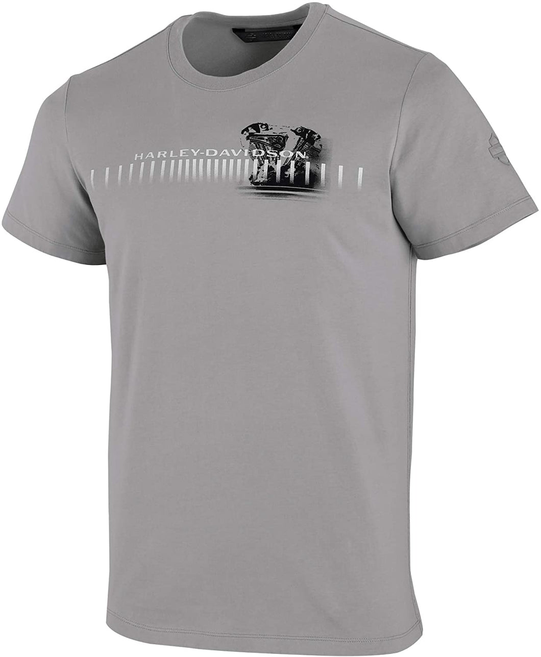 Harley-Davidson Men's Horizontal Engine Print Slim Fit Tee, Grey