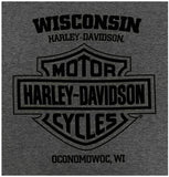 Harley-Davidson Men's Great Humility Short Sleeve Poly-Blend T-Shirt, Charcoal