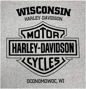 Harley-Davidson Men's Up-Winged Eagle H-D Poly-Blend Short Sleeve T-Shirt, Gray