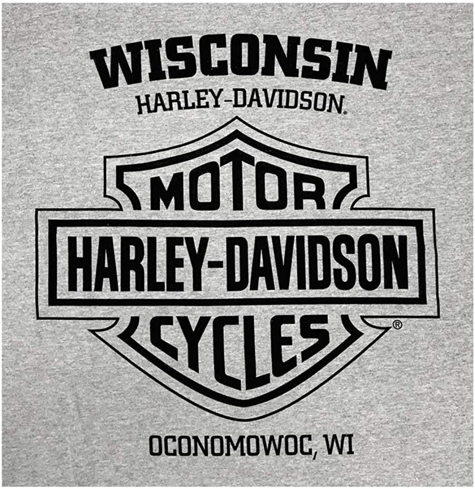 Harley-Davidson Men's Noble Turn Short Sleeve Crew-Neck T-Shirt, Athletic Gray