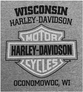 Harley-Davidson Men's Bar & Shield Logo Chest Pocket Short Sleeve T-Shirt - Gray