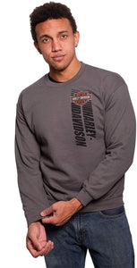 Harley-Davidson Mens Fly Shield B&S Pullover Charcoal Long Sleeve Sweatshirt