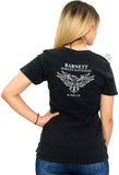 Harley-Davidson Womens Legends Rise Eagle B&S Black Short Sleeve T-Shirt