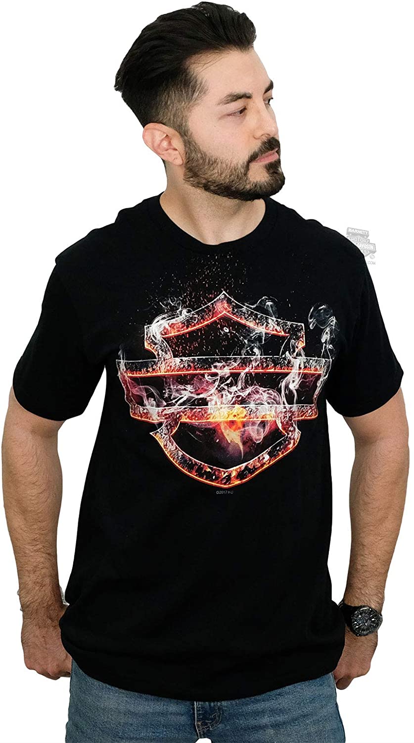 Harley-Davidson Mens Scorcher Smoking B&S Black Short Sleeve T-Shirt