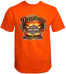 Harley-Davidson Bruce Rossmeyer's Daytona Men's Custom Orange Dealer Tee