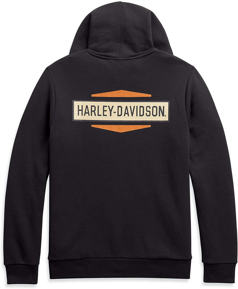 Harley-Davidson Men's Classic Logo Slim Fit Full-Zip Hoodie (Black)