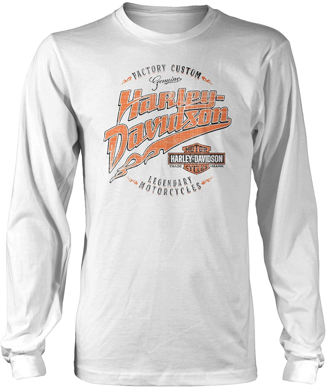 Harley-Davidson Military - Men's White Long-Sleeve Graphic T-Shirt - Camp Foster | Driven