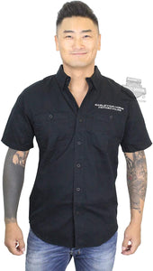 Harley-Davidson Mens Ride Free Wing Black Short Sleeve Woven Shirt - XL 99012-20VM