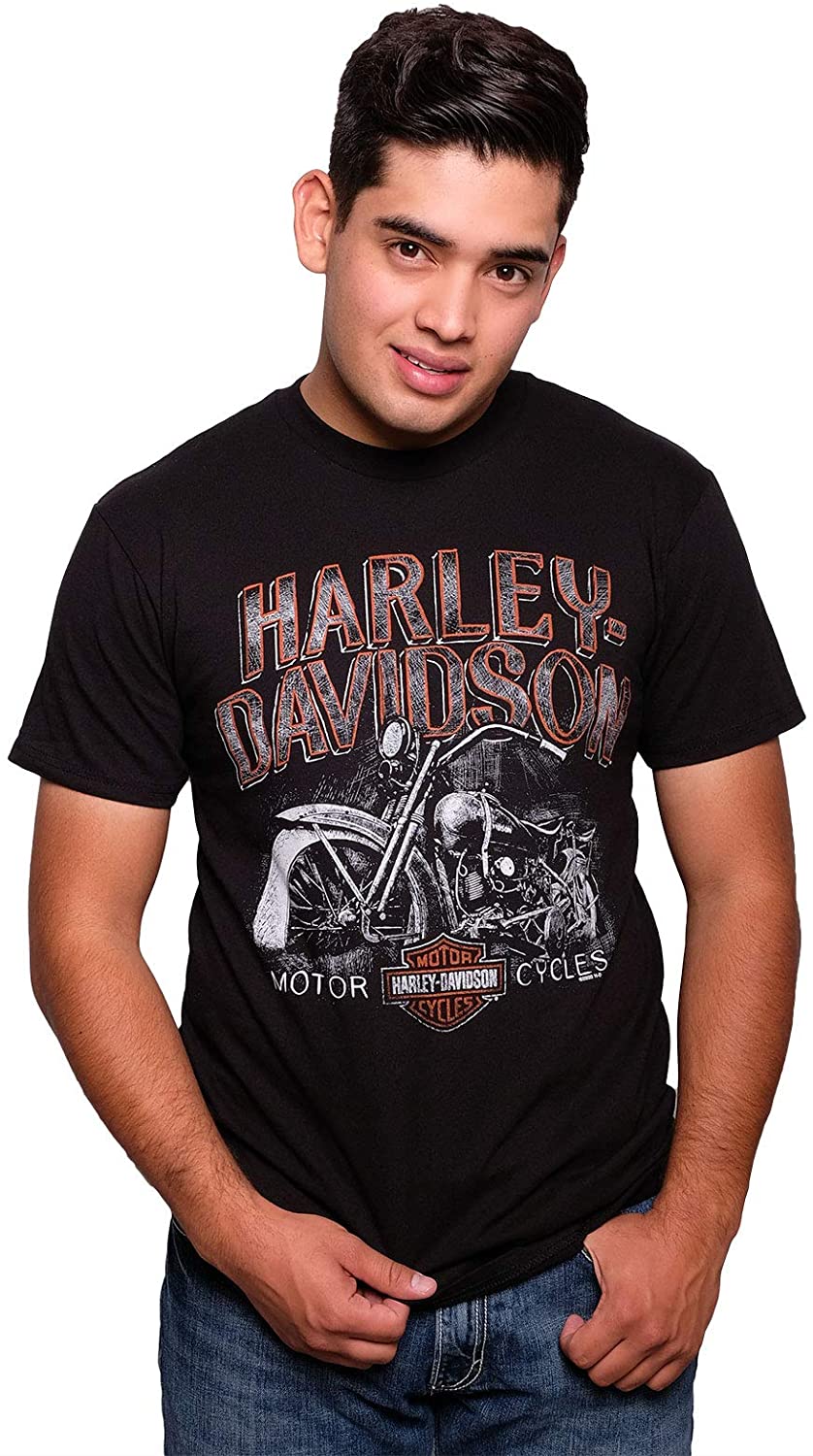 Harley-Davidson Mens Miles of Wisdom Motorcycle Black Short Sleeve T-Shirt