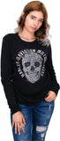 Harley-Davidson Womens Flower Skull Foil Print Black Long Sleeve T-Shirt