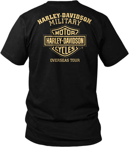 Harley-Davidson Military - Men's Custom Graphic Patriotic Skull T-Shirt - Willie G Flag | Overseas Tour