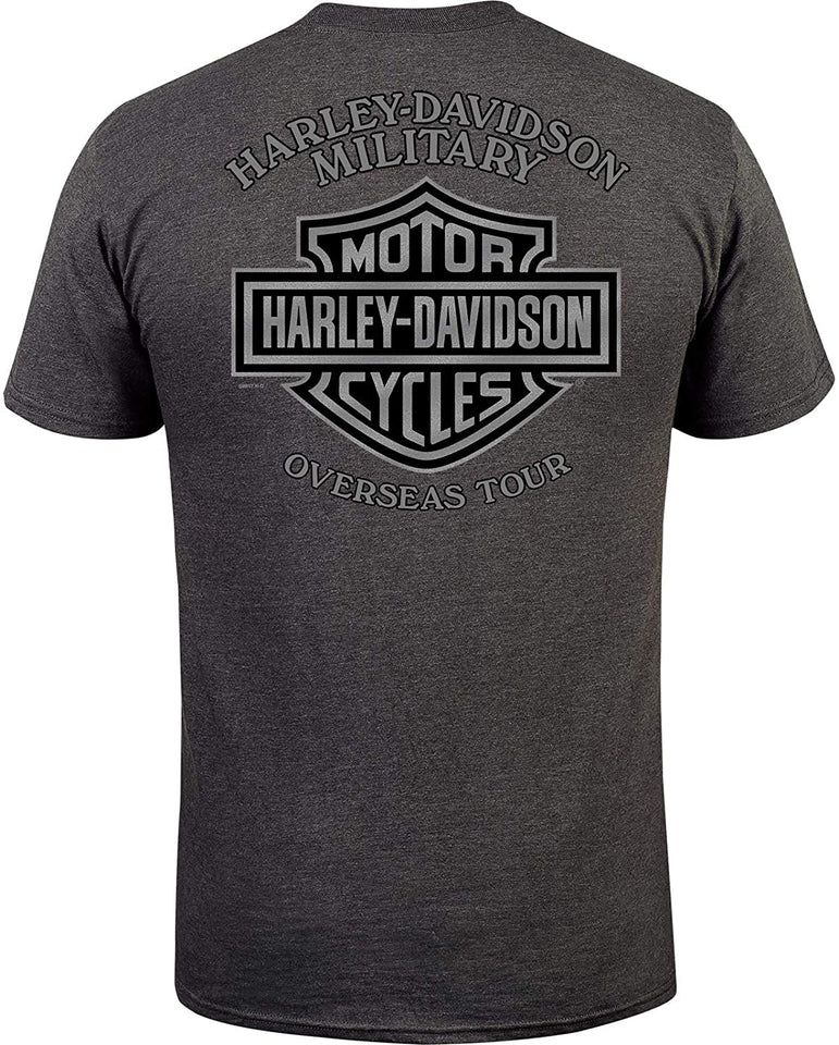 Harley-Davidson Military - Men's Charcoal Graphic T-Shirt - Overseas Tour | Veterans Support