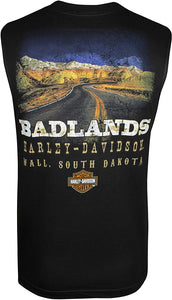 Harley-Davidson Badlands Men's Badlands Road Black Sleeveless T-Shirt