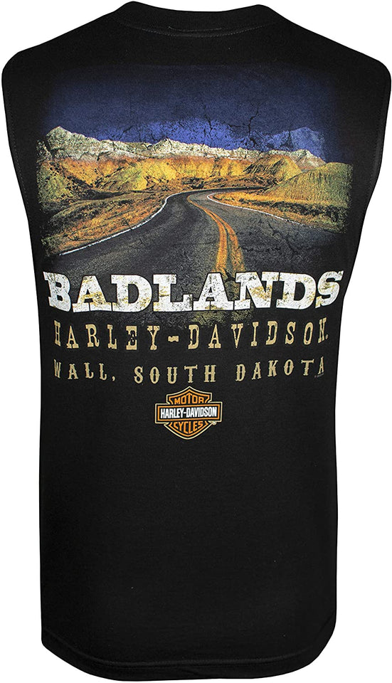 Harley-Davidson Badlands Men's Badlands Road Black Sleeveless T-Shirt