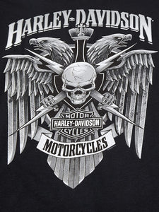 Harley-Davidson Men's Skull Lightning Crest Graphic Long Sleeve Shirt, Black