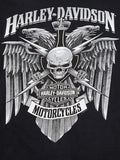 Harley-Davidson Men's Skull Lightning Crest Graphic Long Sleeve Shirt, Black