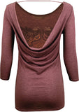 Harley-Davidson Women's Rustic Leaves Mauve 3\/4-Sleeve Shirt